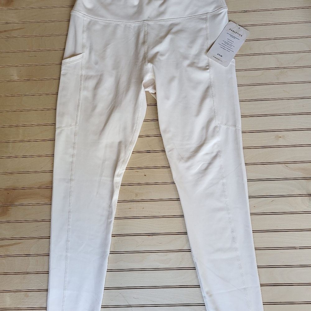 Fabletics Off-White High-Waisted Leggings